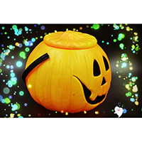 Halloween PE Pumpkin Container with Lid and Handle